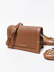 Michael Kors 32S2GJ6C7L Jet Set Large Saffiano Leather Crossbody Bag Luggage