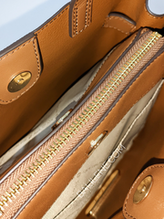 Michael Kors 35H0GU5S1B Emilia Small Logo Satchel Brown