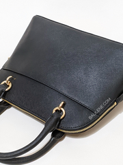 Michael Kors Jet Set Travel Medium Saffiano Leather Dome Satchel Black