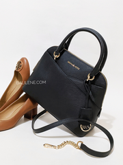 Michael Kors Jet Set Travel Medium Saffiano Leather Dome Satchel Black