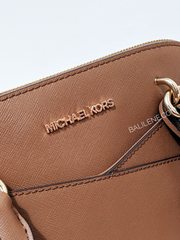 Michael Kors Jet Set Travel Medium Saffiano Leather Dome Satchel Luggage