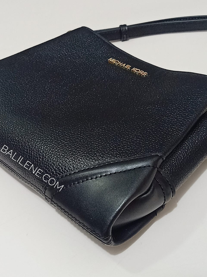 Michael Kors 35H9GNIC9L Nicole Triple Compartment Crossbody Leather Black