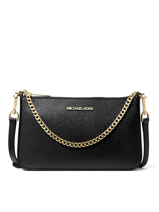 Michael Kors 35S0GTVU6L Jet Set Medium Saffiano Leather Crossbody Bag Black