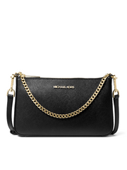 Michael Kors 35S0GTVU6L Jet Set Medium Saffiano Leather Crossbody Bag Black