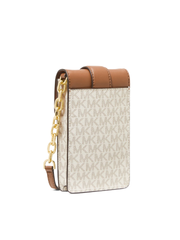 Michael Kors Carmen Small Logo Smartphone Crossbody Bag Vanilla