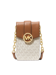 Michael Kors Carmen Small Logo Smartphone Crossbody Bag Vanilla