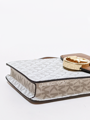 Michael Kors Carmen Small Logo Smartphone Crossbody Bag Vanilla