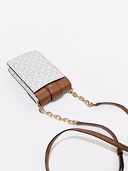 Michael Kors Carmen Small Logo Smartphone Crossbody Bag Vanilla