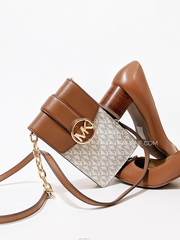 Michael Kors Carmen Small Logo Smartphone Crossbody Bag Vanilla