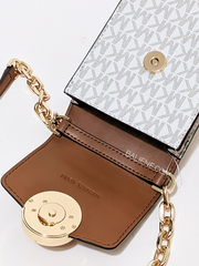 Michael Kors Carmen Small Logo Smartphone Crossbody Bag Vanilla