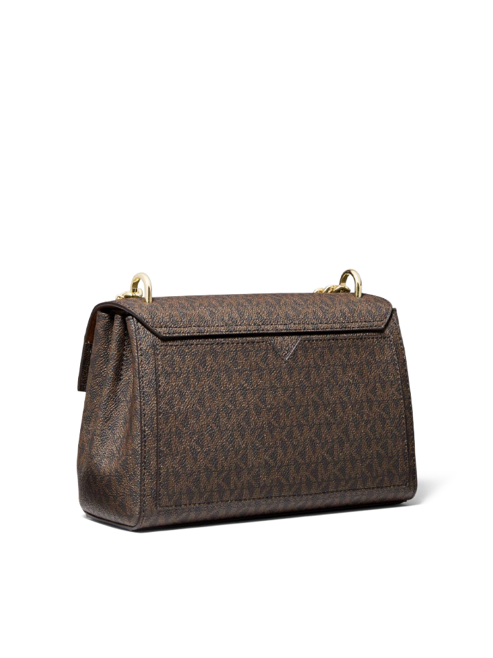 Michael Kors Lita Medium Leather Crossbody Bag Brown Balilene