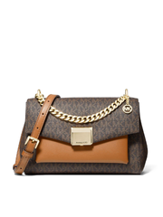 Michael Kors Lita Medium Leather Crossbody Bag Brown
