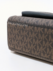 Michael Kors Lita Medium Two-Tone Logo Crossbody Bag Brown/Black