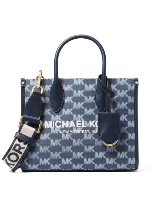 Michael Kors 35T2G7ZC5J Mirella Small Logo Jacquard Crossbody Bag Navy Multi