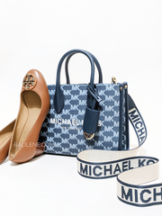 Michael Kors 35T2G7ZC5J Mirella Small Logo Jacquard Crossbody Bag Navy Multi