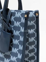 Michael Kors 35T2G7ZC5J Mirella Small Logo Jacquard Crossbody Bag Navy Multi