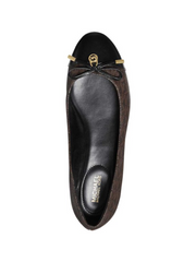 Michael Kors 40F0MLFPAB Melody Logo and Leather Ballet Flat Black Multi