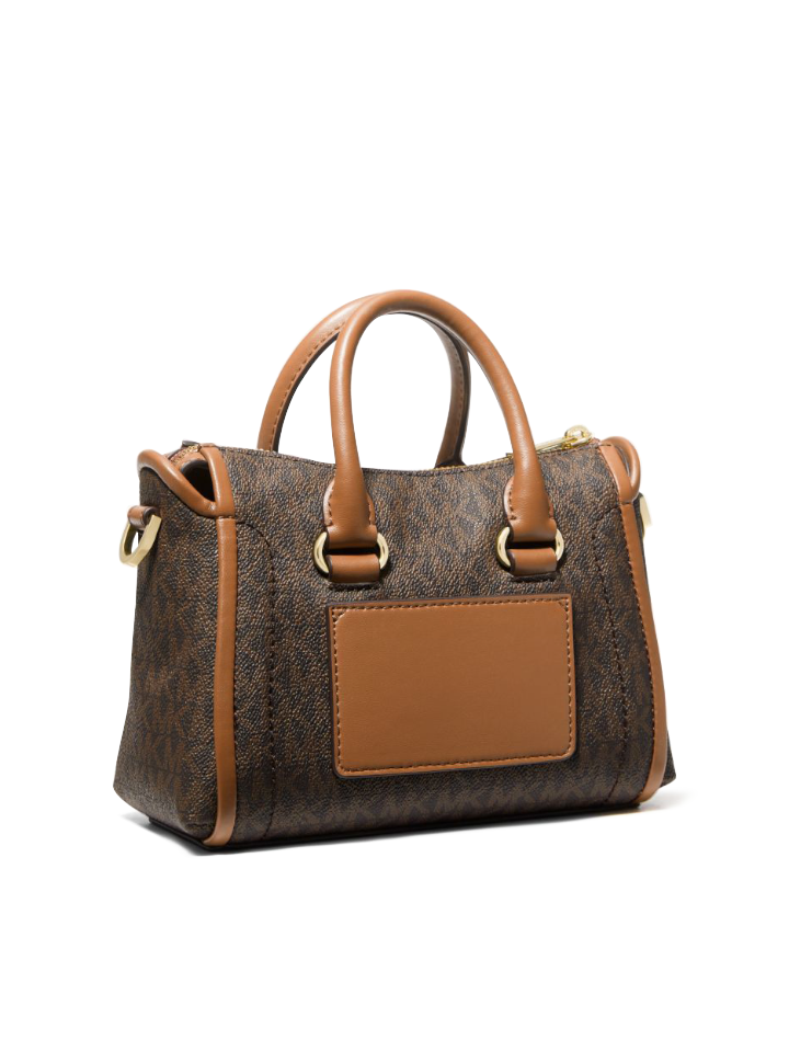 Michael-Kors-Carine-Extra-Small-Logo-Satchel-Brown-Balilene-belakang