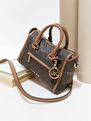 Michael-Kors-Carine-Extra-Small-Logo-Satchel-Brown-Balilene-detail-depan