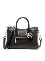 Michael-Kors-Carine-Extra-Small-Pebbled-Leather-Satchel-Black-Balilene-depan