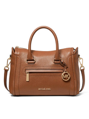 Michael Kors Carine Medium Pebbled Leather Satchel Bag Luggage