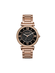Michael Kors MK3356 Catlin Black Crystal Pave Dial Rose Gold