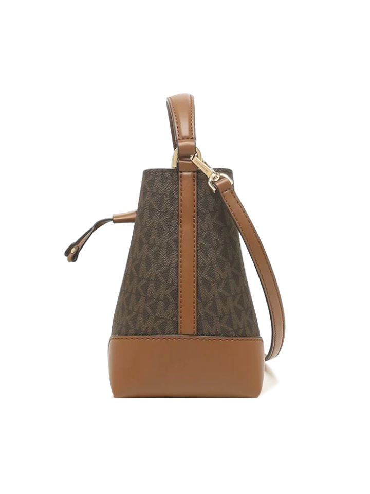Michael-Kors-Mercer-Small-Drawstring-Bucket-Brown-Balilene-samping