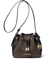 Michael-Kors-Phoebe-Small-Logo-Bucket-Bag-Brown-Black-Balilene-depan