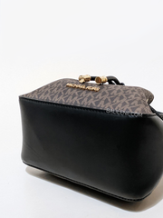 Michael Kors Phoebe Small Logo Bucket Bag Brown Black