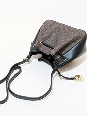 Michael Kors Phoebe Small Logo Bucket Bag Brown Black