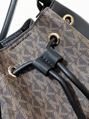 Michael Kors Phoebe Small Logo Bucket Bag Brown Black