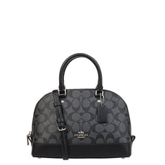 Coach F58295 Mini Sierra Signature Pvc Satchel Crossbody Bag Black Smoke