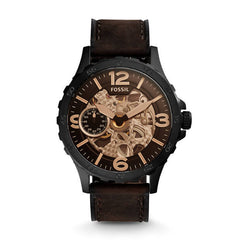 Fossil ME3127 Nate Hand-wound Mechanical Dark Brown Leather