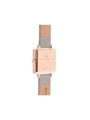 Olivia Burton Midi Square Dial Grey & Rose Gold Watch