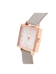 Olivia Burton Midi Square Dial Grey & Rose Gold Watch