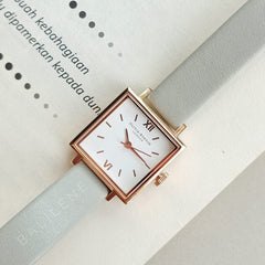 Olivia Burton Midi Square Dial Grey & Rose Gold Watch