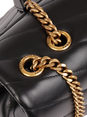 Saint Laurent Loulou Medium Chain Bag In Quilted Leather Black