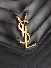 Saint Laurent Loulou Medium Chain Bag In Quilted Leather Black