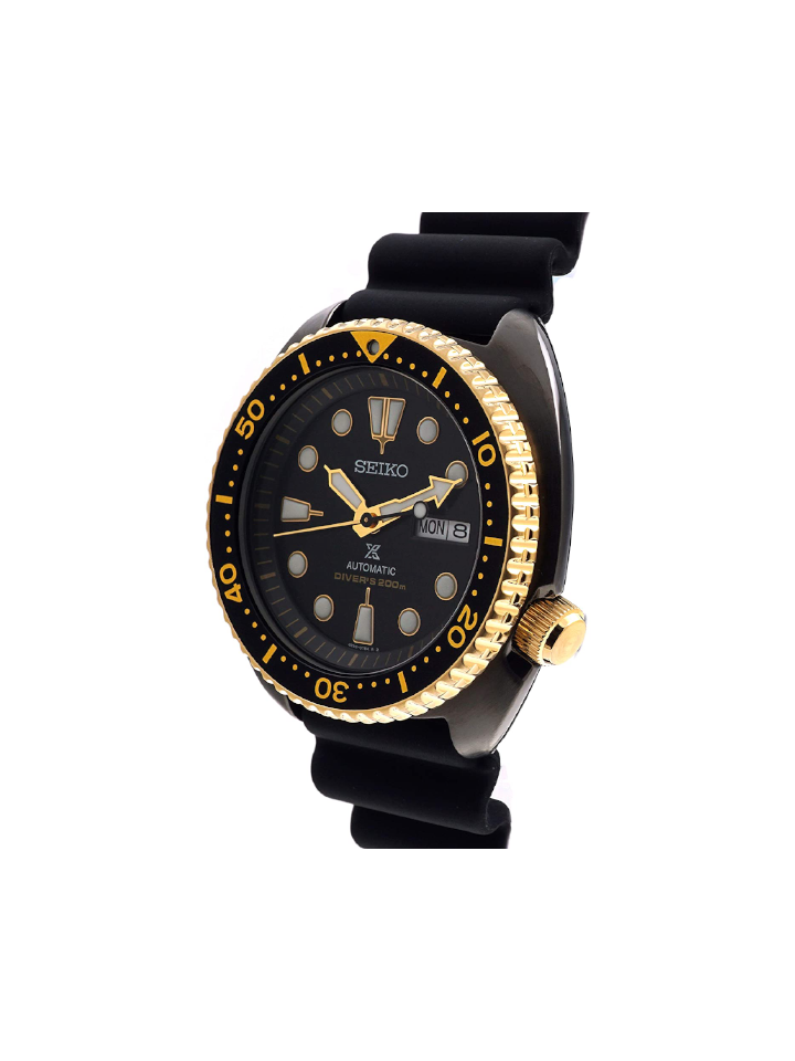 Seiko turtle hotsell black and gold