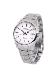 Seiko Presage SPB165J1 Sharp Edged Shironeri Silky White Dial Stainless Steel Strap