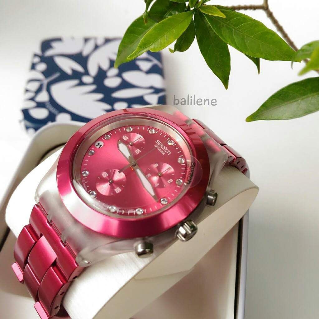 Jam Tangan Swatch SVK4050AG Full Blooded Raspberry Unisex Watch