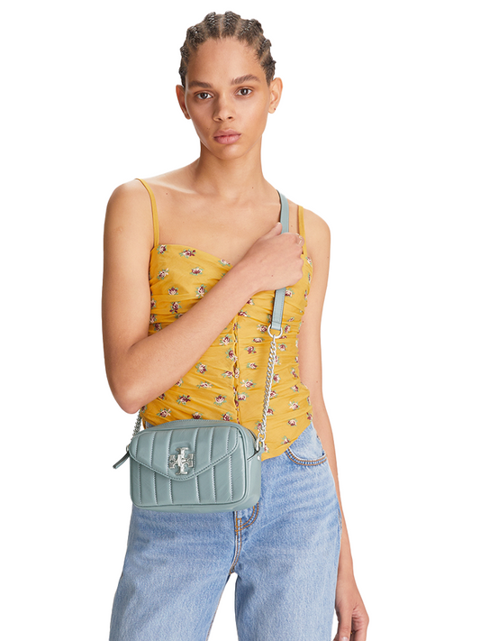 Tory Burch 135751 Kira Patent Small Camera Bag Light Arctic