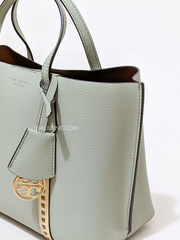 Tory Burch 135877 Perry Pick-Stitch Small Triple-Compartment Tote Pine Frost