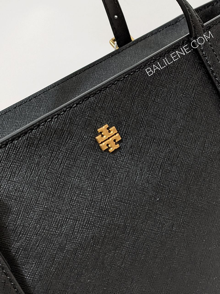 Tory-Burch-136091-Emerson-Small-Tote-Black-Balilene-detail-logo