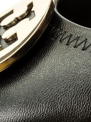 Tory Burch 32880 Minnie Travel Ballet With Metal Logo Soft Nappa Leather Black