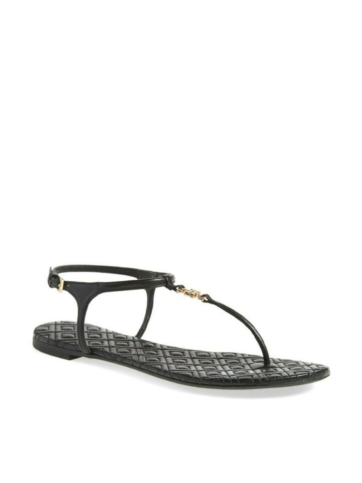 Tory-Burch-43081-Marion-Quilted-Sandal-Veg-Leather-Black-Balilene-depan