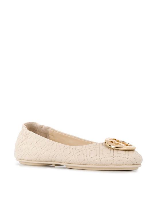 Tory Burch 50736 Quilted Minnie Nappa Leather New Cream Size 8