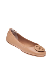 Tory Burch 51158251 Minnie Travel Ballet With Logo Soft Nappa Leather Light Oak