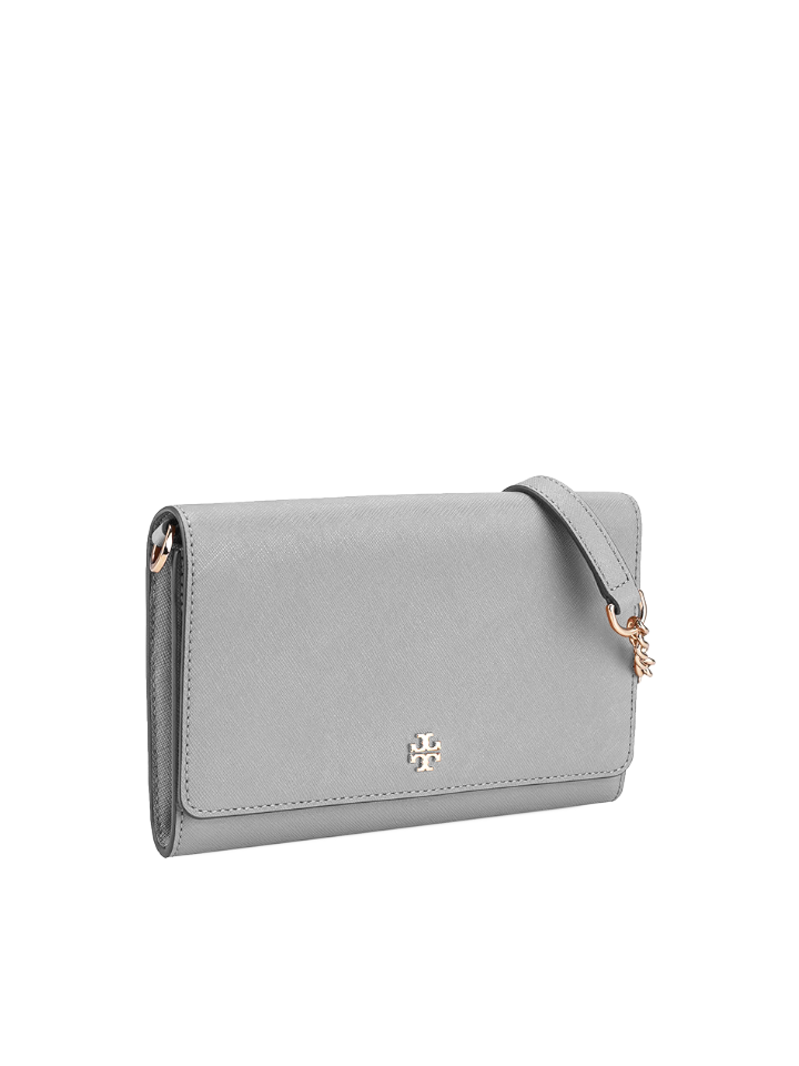 Tory Burch 52899 Emerson Chain Wallet French Gray