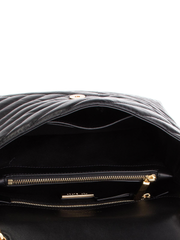 Tory Burch 53102 Kira Chevron Flap Shoulder Bag Black